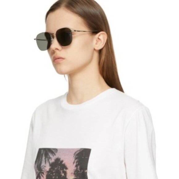 Saint Laurent SL388/K WIRE 001 Square Sunglasses - Silver/Grey - Picture 2 of 11